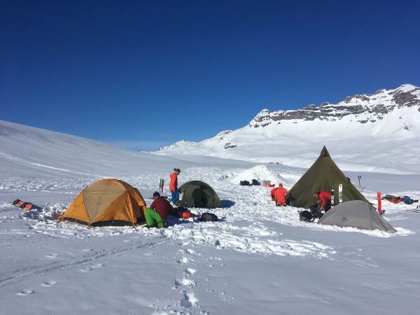 Backcountry basecamp touring adventure